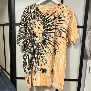 Rare Vintage TENNESSEE RIVER Lion All Over Print Single Stitched T Shirt 90s 2XL